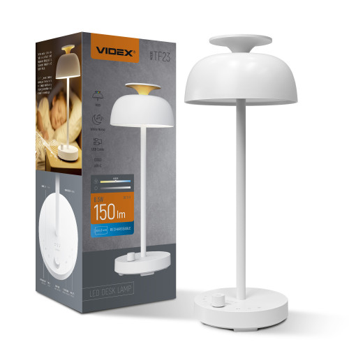 LED лампа настільна з акумулятором VIDEX VL-TF23W 8.5W 4000K+RGB White LED лампа настільна з акумулятором VIDEX VL-TF23W 8.5W 4000K+RGB White