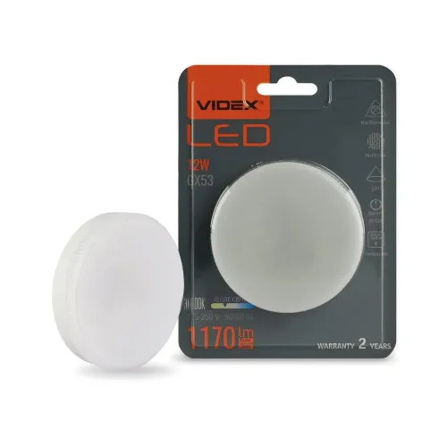 LED лампа VIDEX GX53 12W 3000K 220V LED лампа VIDEX GX53 12W 3000K 220V