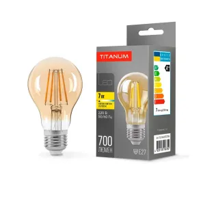 LED лампа TITANUM Filament A60 7W E27 2200K бронза LED лампа TITANUM Filament A60 7W E27 2200K бронза