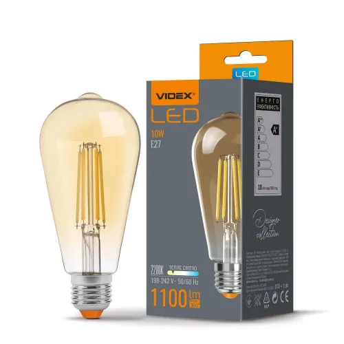 LED лампа VIDEX Filament ST64FA 10W E27 2200K бронза LED лампа VIDEX Filament ST64FA 10W E27 2200K бронза