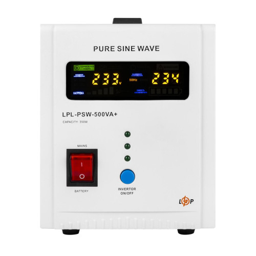 ИБП LP LPL-PSW-500VA+ (350Вт) 5A/15A с правильной синусоидой 12V ИБП LP LPL-PSW-500VA+ (350Вт) 5A/15A с правильной синусоидой 12V
