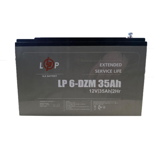 Тяговый свинцово-кислотный AGM аккумулятор LP 6-DZM-35 Ah Тяговый свинцово-кислотный AGM аккумулятор LP 6-DZM-35 Ah