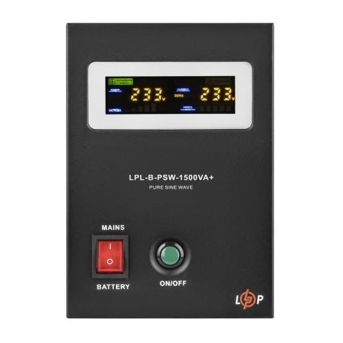 ДБЖ LP LPL-B-PSW-1500VA+ (1050Вт) 10A/20A з правильною синусоїдою 24V ДБЖ LP LPL-B-PSW-1500VA+ (1050Вт) 10A/20A з правильною синусоїдою 24V