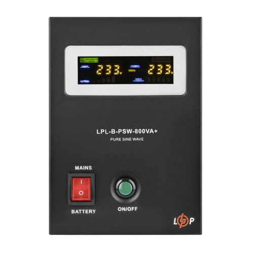 ДБЖ LP LPL-B-PSW-800VA+ (560Вт) 5A/20A з правильною синусоїдою 12V ДБЖ LP LPL-B-PSW-800VA+ (560Вт) 5A/20A з правильною синусоїдою 12V