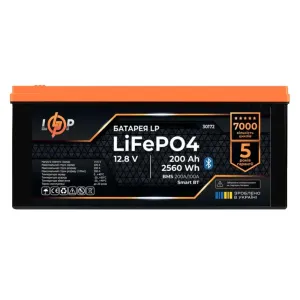 Акумулятор LP LiFePO4 12,8V - 200 Ah (2560Wh) (BMS 200A/100А) пластик Smart BT Акумулятор LP LiFePO4 12,8V - 200 Ah (2560Wh) (BMS 200A/100А) пластик Smart BT