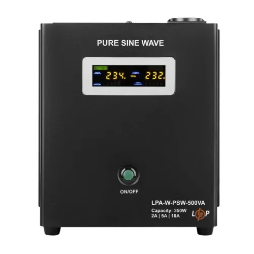 ДБЖ з правильною синусоїдою 12V LPA-W-PSW-500VA(350Вт) 2A/5A/10A ДБЖ з правильною синусоїдою 12V LPA-W-PSW-500VA(350Вт) 2A/5A/10A