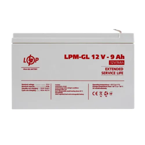 Акумулятор гелевий LPM-GL 12V - 9 Ah Акумулятор гелевий LPM-GL 12V - 9 Ah