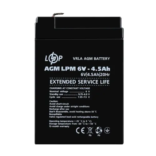 Аккумулятор AGM LPM 6V - 4.5 Ah Аккумулятор AGM LPM 6V - 4.5 Ah
