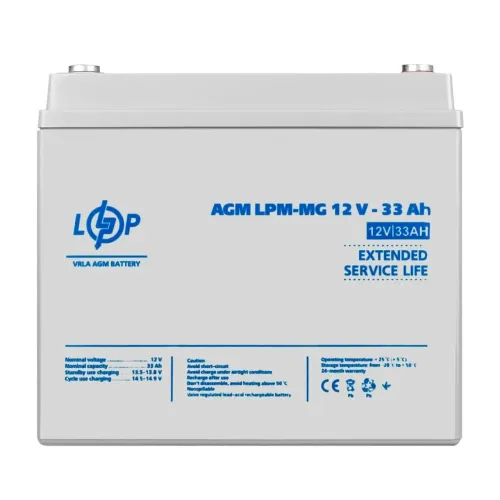 Аккумулятор мультигелевый LPM-MG 12V - 33 Ah + справа Аккумулятор мультигелевый LPM-MG 12V - 33 Ah + справа