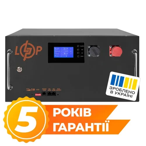 Аккумулятор LP LiFePO4 51,2V - 280 Ah (14336Wh) (BMS SP 200A/100А) RM RS485/CAN LCD BL Аккумулятор LP LiFePO4 51,2V - 280 Ah (14336Wh) (BMS SP 200A/100А) RM RS485/CAN LCD BL