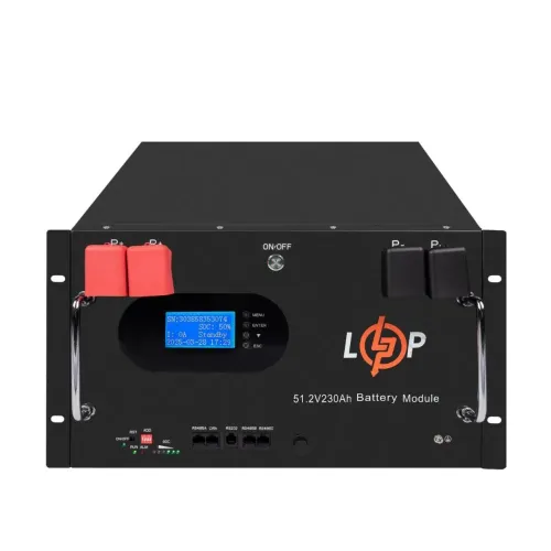 Акумулятор LP LiFePO4 51,2V - 230 Ah (11776Wh) (Smart BMS 200A) з LCD an10RS485/CAN Акумулятор LP LiFePO4 51,2V - 230 Ah (11776Wh) (Smart BMS 200A) з LCD an10RS485/CAN