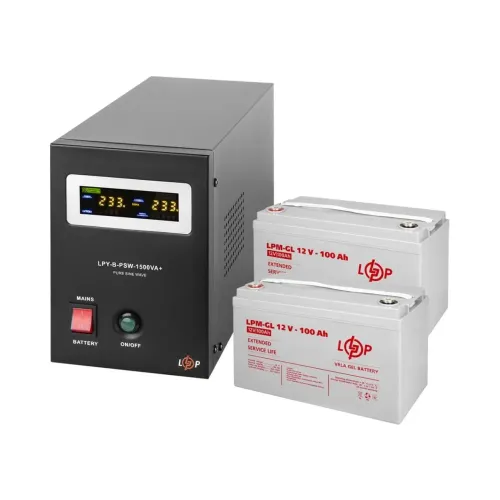 Комплект резервного живлення LP (LogicPower) ДБЖ + гелева батарея (UPS B1500 + АКБ GL 2400Wh) Комплект резервного живлення LP (LogicPower) ДБЖ + гелева батарея (UPS B1500 + АКБ GL 2400Wh)