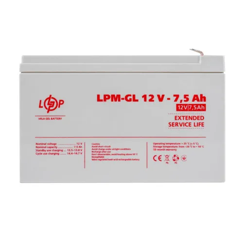 Аккумулятор гелевый LPM-GL 12V - 7.5 Ah Аккумулятор гелевый LPM-GL 12V - 7.5 Ah
