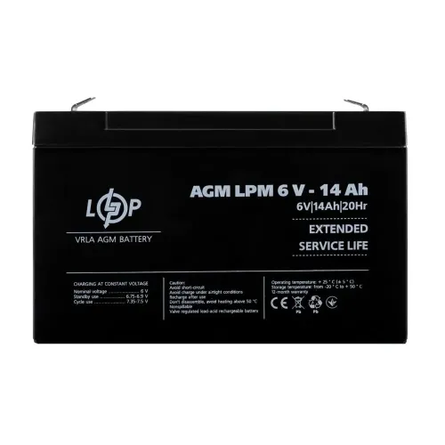 Аккумулятор AGM LPM 6V - 14 Ah Аккумулятор AGM LPM 6V - 14 Ah