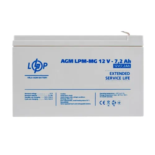 Аккумулятор мультигелевый LPM-MG 12V - 7.2 Ah Аккумулятор мультигелевый LPM-MG 12V - 7.2 Ah