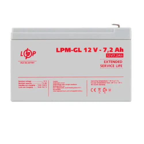 Акумулятор гелевий LPM-GL 12V - 7.2 Ah Акумулятор гелевий LPM-GL 12V - 7.2 Ah