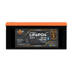 Акумулятор LP LiFePO4 12,8V - 150 Ah (1920Wh) (BMS100A/75A) пластик Smart BT Акумулятор LP LiFePO4 12,8V - 150 Ah (1920Wh) (BMS100A/75A) пластик Smart BT
