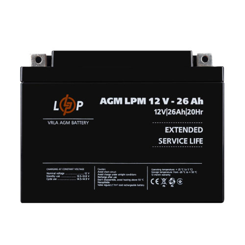 Акумулятор AGM LPM 12V - 26 Ah Акумулятор AGM LPM 12V - 26 Ah