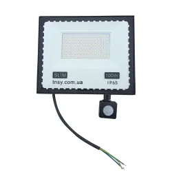Прожектор LED 100W ULTRA Slim 220V 9000Lm 6500K IP65 з датчиком руху TNSy Прожектор LED 100W ULTRA Slim 220V 9000Lm 6500K IP65 з датчиком руху TNSy