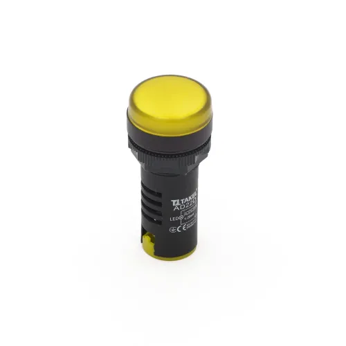 Світлодіодний індикатор AD22D 230v АC/DC ARGENT, жовтий TAKEL Світлодіодний індикатор AD22D 230v АC/DC ARGENT, жовтий TAKEL