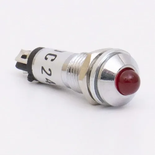 Светодиодный индикатор металлический AD22B-8 24v AС/DС, красный Светодиодный индикатор металлический AD22B-8 24v AС/DС, красный