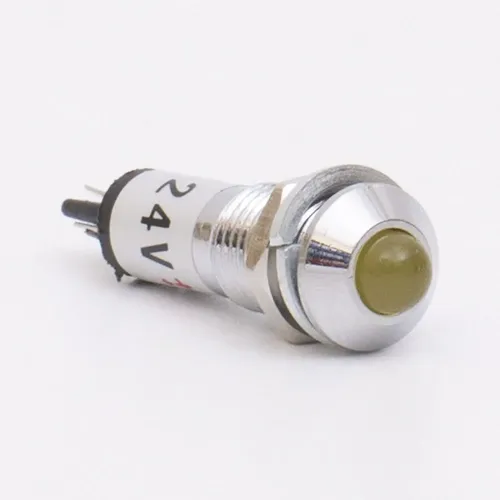 Светодиодный индикатор металлический AD22B-8 24v AС/DС, желтый Светодиодный индикатор металлический AD22B-8 24v AС/DС, желтый