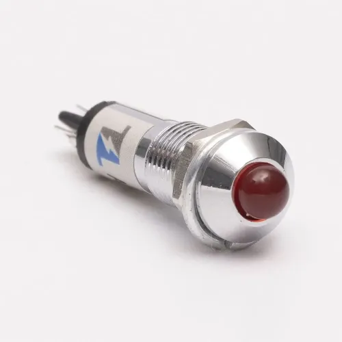Светодиодный индикатор металлический AD22B-8 220v AС, красный Светодиодный индикатор металлический AD22B-8 220v AС, красный