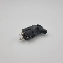 Вилка каучукова кутова з вухом RPAEB чорна 2Р+РЕ IP44 TAKEL Вилка каучукова кутова з вухом RPAEB чорна 2Р+РЕ IP44 TAKEL