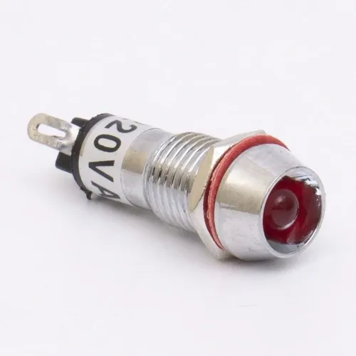 Світлодіодний індикатор металевий AD22C-10 220v AС, червоний Світлодіодний індикатор металевий AD22C-10 220v AС, червоний