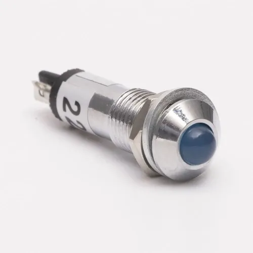 Светодиодный индикатор металлический AD22B-8 220v AС, голубой Светодиодный индикатор металлический AD22B-8 220v AС, голубой