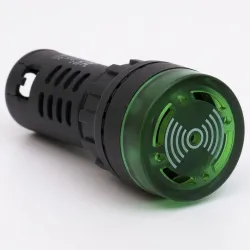 Зумер світлосигнальний AD22-22MS АC/DC 220В, зелений TAKEL Зумер світлосигнальний AD22-22MS АC/DC 220В, зелений TAKEL
