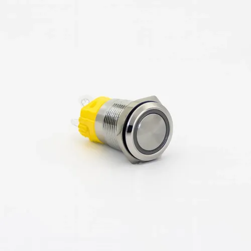 Кнопка металева КНМ-UL-16-FJ-E-Z 220V 1NO1NC плоска з фіксацією 5A, червоний TAKEL Кнопка металева КНМ-UL-16-FJ-E-Z 220V 1NO1NC плоска з фіксацією 5A, червоний TAKEL