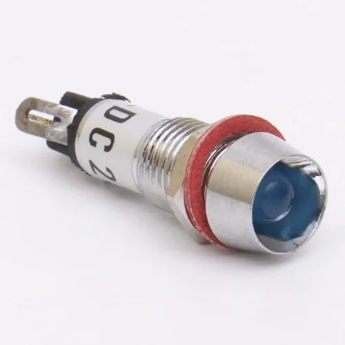 Светодиодный индикатор металлический AD22C-8 220v AС, голубой Светодиодный индикатор металлический AD22C-8 220v AС, голубой