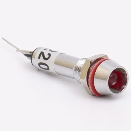 Світлодіодний індикатор металевий AD22C-6 220v AС, червоний Світлодіодний індикатор металевий AD22C-6 220v AС, червоний