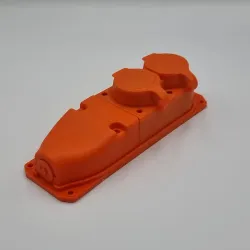 Розетка каучукова двомісна RSO помаранчева 2Р+РЕ IP44 TAKEL Розетка каучукова двомісна RSO помаранчева 2Р+РЕ IP44 TAKEL