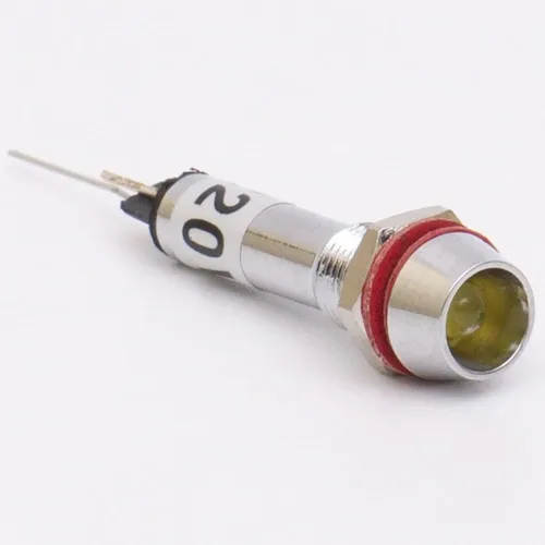 Світлодіодний індикатор металевий AD22C-6 220v AС, жовтий Світлодіодний індикатор металевий AD22C-6 220v AС, жовтий