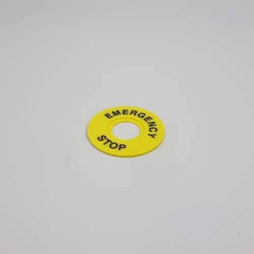Табличка с маркировкой EMERGENCY STOP круглая для кнопок XB2 желтая TAKEL Табличка с маркировкой EMERGENCY STOP круглая для кнопок XB2 желтая TAKEL