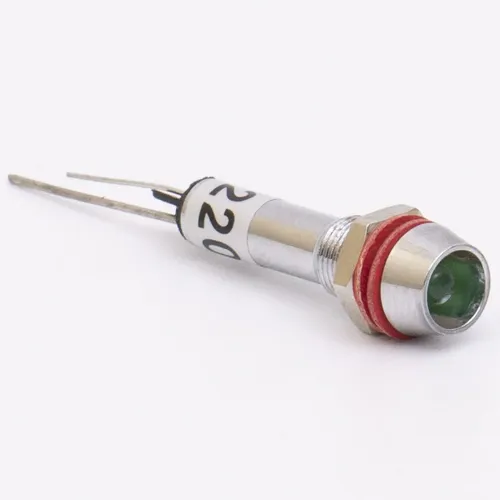Светодиодный индикатор металлический AD22C-6 220v AС, зеленый Светодиодный индикатор металлический AD22C-6 220v AС, зеленый
