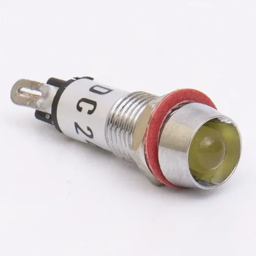 Светодиодный индикатор металлический AD22C-8 220v AС, желтый Светодиодный индикатор металлический AD22C-8 220v AС, желтый
