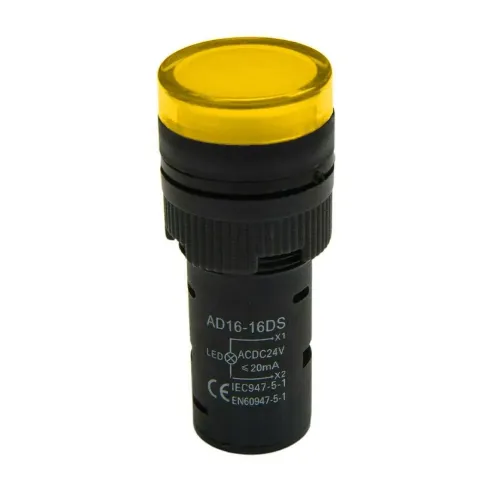 Світлодіодний індикатор AD16-16DS 24v АC/DC, жовтий TAKEL Світлодіодний індикатор AD16-16DS 24v АC/DC, жовтий TAKEL