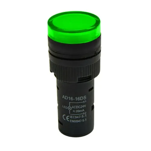 Світлодіодний індикатор AD16-16DS 24v АC/DC, зелений TAKEL Світлодіодний індикатор AD16-16DS 24v АC/DC, зелений TAKEL