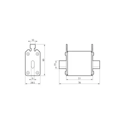 Плавка вставка предохранителя NH00 100А 80V DC TAKEL Плавка вставка предохранителя NH00 100А 80V DC TAKEL