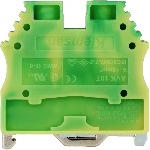 Клема заземлення гвинтова AVK6/10T 6/10 мм² жовто-зелена Клема заземлення гвинтова AVK6/10T 6/10 мм² жовто-зелена