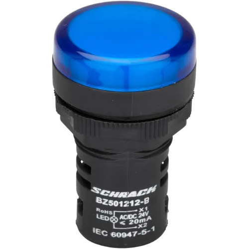 Индикатор LED AMPARO 24В AC/DC синий (моноблок B) Индикатор LED AMPARO 24В AC/DC синий (моноблок B)