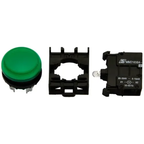 Индикатор LED MM 85-264В AC плоский зеленый Индикатор LED MM 85-264В AC плоский зеленый