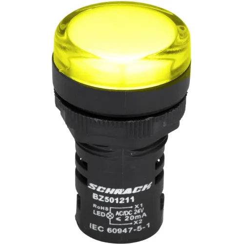 Індикатор LED AMPARO 24В AC/DC жовтий (моноблок A) Індикатор LED AMPARO 24В AC/DC жовтий (моноблок A)