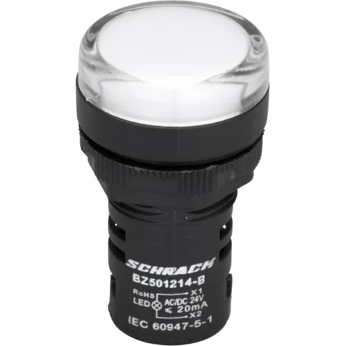Індикатор LED AMPARO 24В AC/DC білий (моноблок B) Індикатор LED AMPARO 24В AC/DC білий (моноблок B)