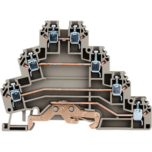 Трехуровневая клемма PUK3T 2,5мм² (L/L/L/PE) серая Трехуровневая клемма PUK3T 2,5мм² (L/L/L/PE) серая