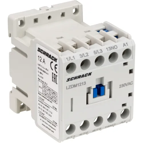 Контактор CUBICO Mini 3Р 5,5кВт 12A 1НВ 230В AC Контактор CUBICO Mini 3Р 5,5кВт 12A 1НВ 230В AC