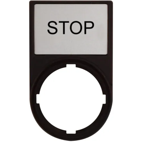 Шильдик MM 30×50 мм «STOP» з тримачем Шильдик MM 30×50 мм «STOP» з тримачем